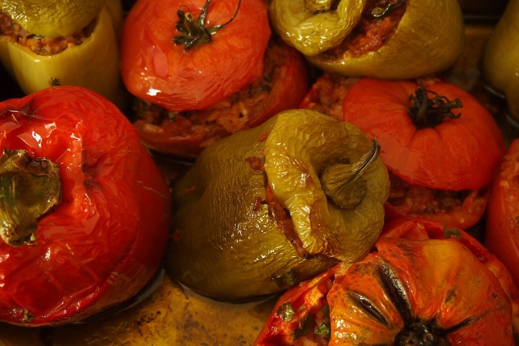 Slow Cooker Ratatouille Stuffed Peppers