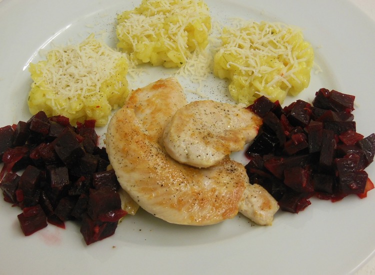 Slow Cooker Marinated Chicken, Rice and Beets Recipe